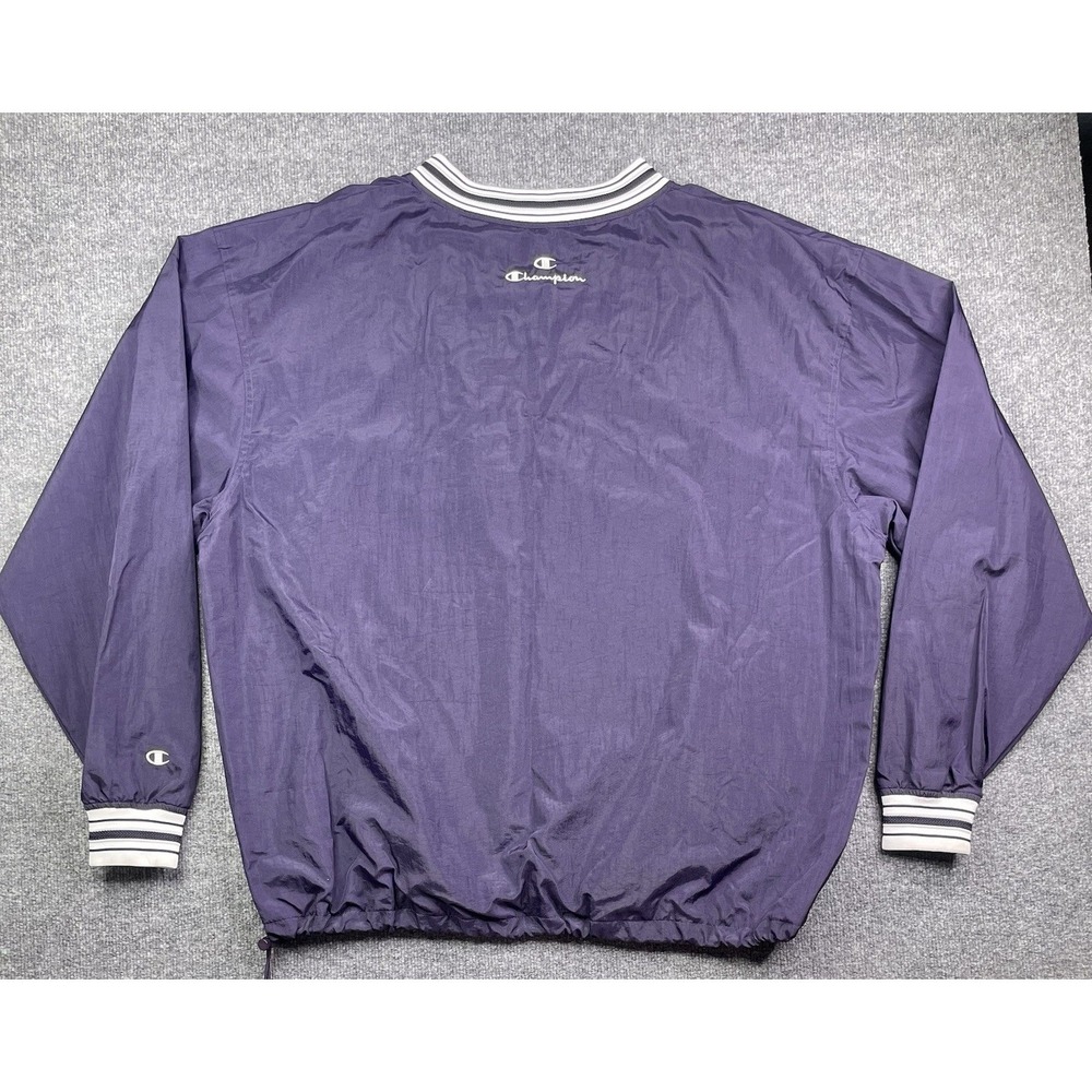 Vintage Y2K Champion Kansas State Pullover Men's XXL V Neck Windbreaker Lined - Picture 3 of 9